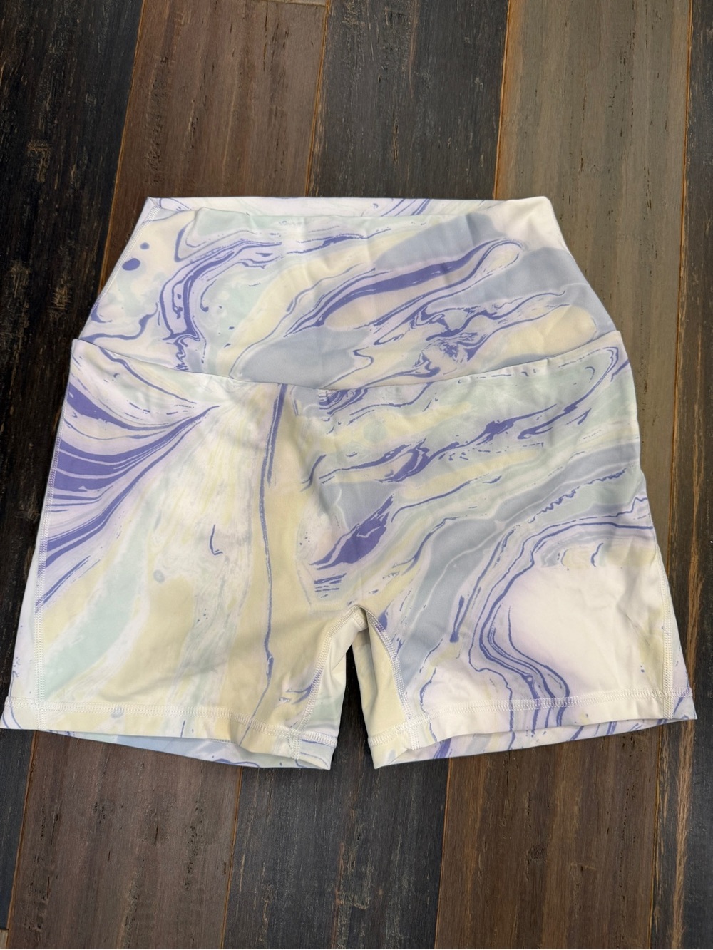 NoiréBlanc Pastel Marble High Waisted Biker Shorts Size L